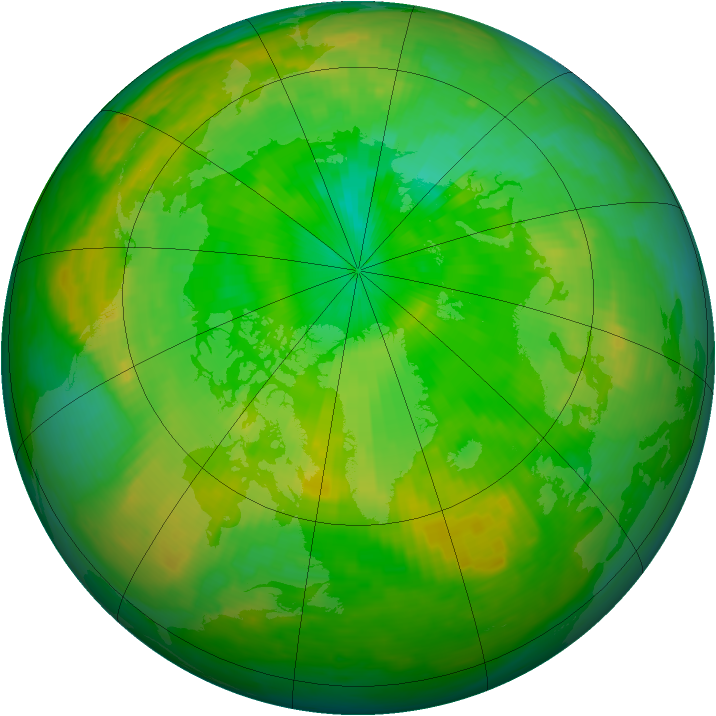 Arctic ozone map for 14 July 1987